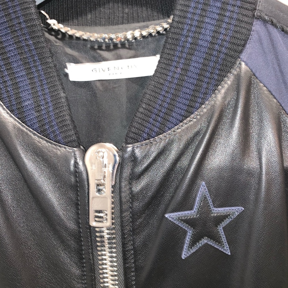 Givenchy leather and satin bomber sz 52 - Picture 2 of 5